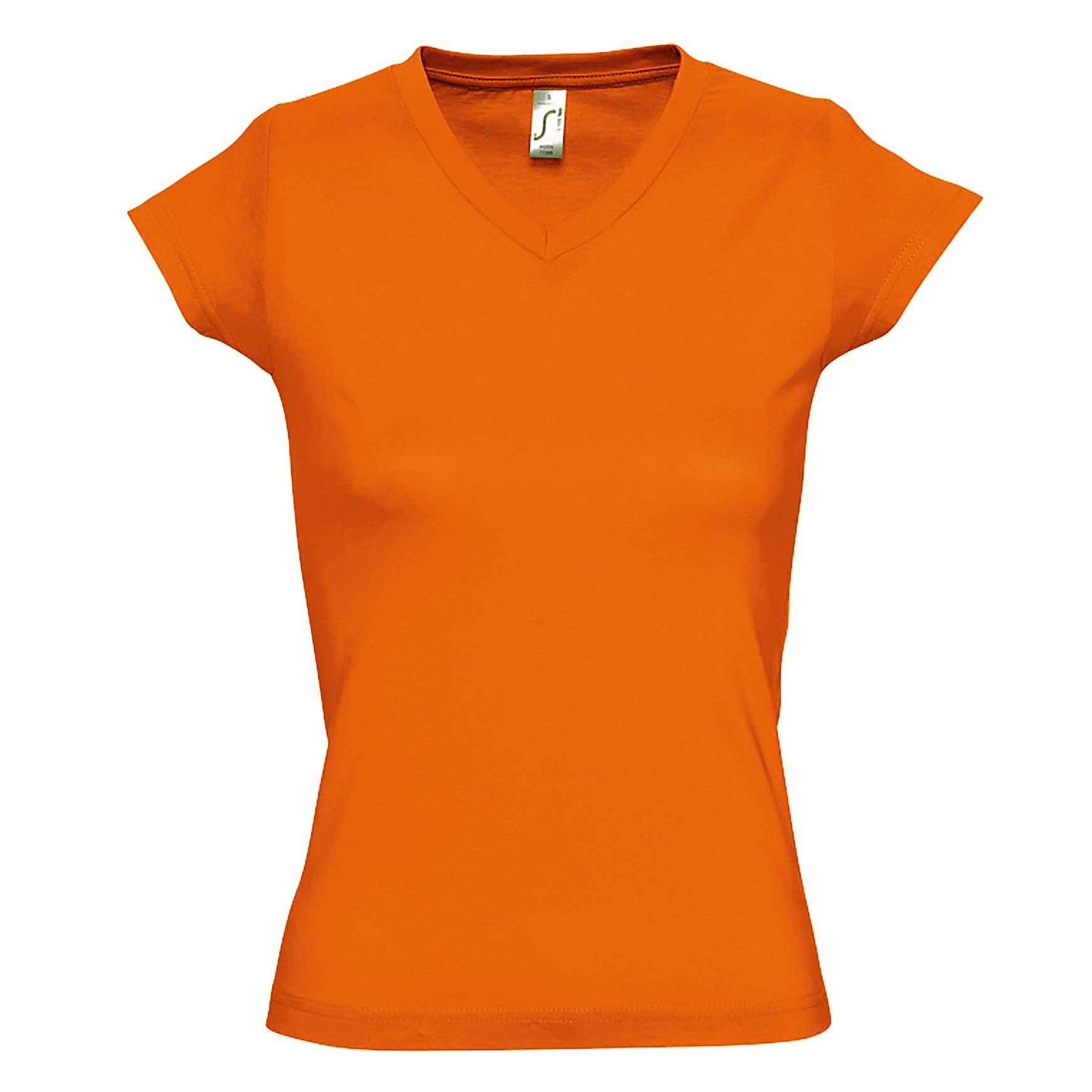 Moon Tshirt, Kurzarm, Vausschnitt Damen Orange XL von SOLS