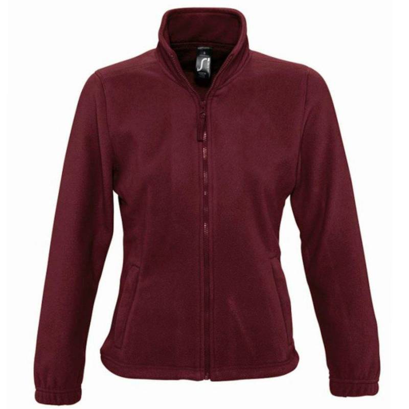 North Fleecejacke Mit Durchgehendem Reißverschluss Damen Weinrot L von SOLS