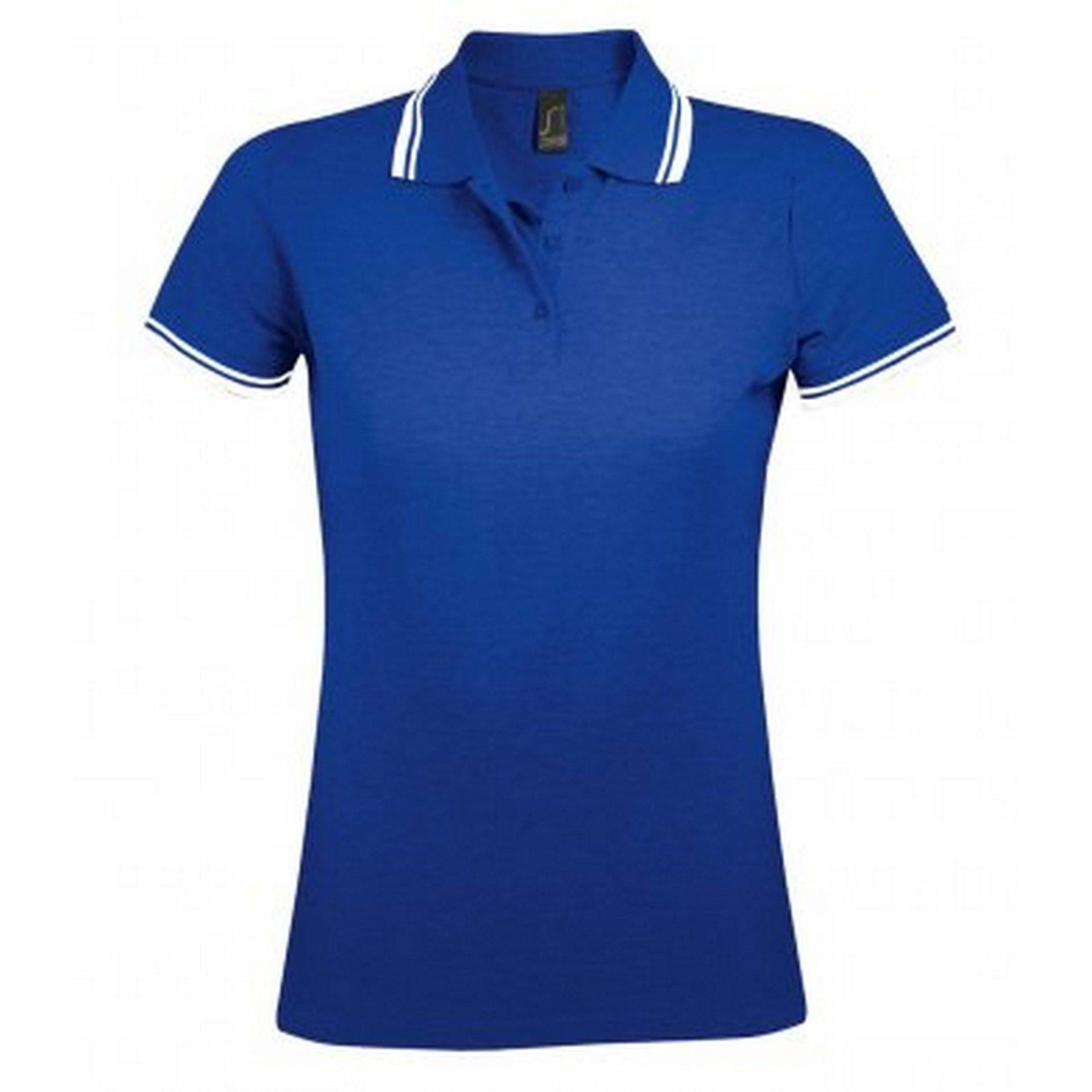 Pasadena Pique Poloshirt, Kurzärmlig Damen Horizon Blue S von SOLS