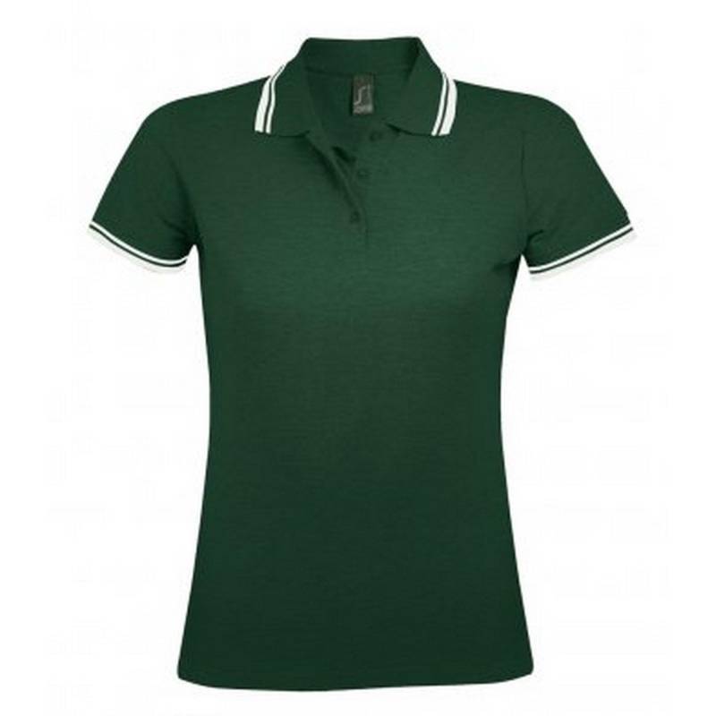 Pasadena Pique Poloshirt, Kurzärmlig Damen Waldgrün XL von SOLS