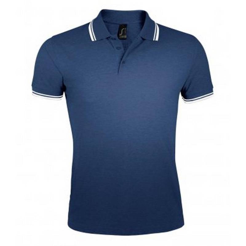 Pasadena Tipped Kurzarm Pique Polo Herren Marine S von SOLS