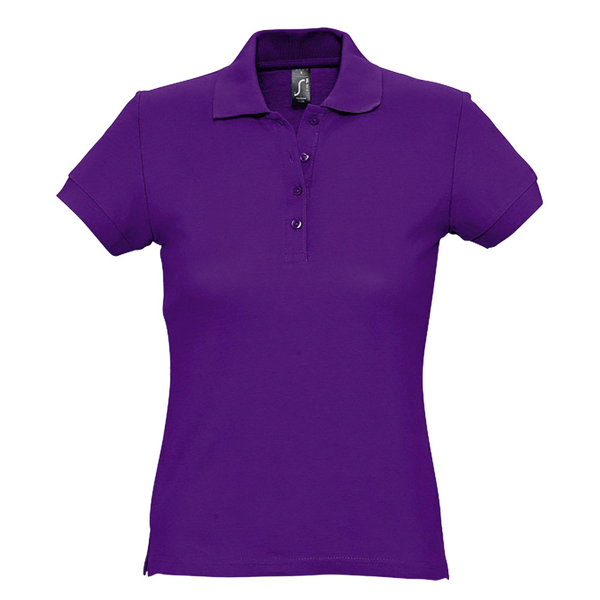 Passion Poloshirt, Kurzarm Damen Lila M von SOLS