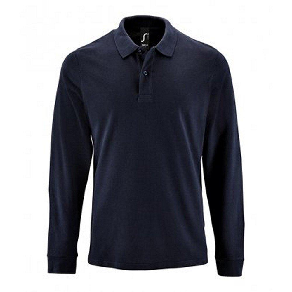 Perfect Langarm Pique Polohemd Herren Marine S von SOLS