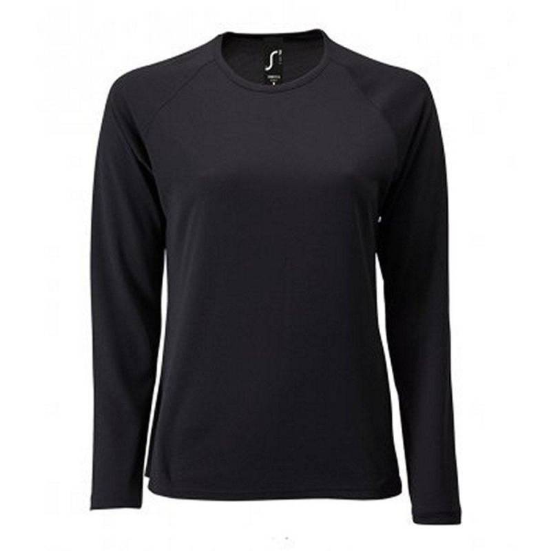 Performance Tshirt Sporty, Langärmlig Damen Schwarz L von SOLS