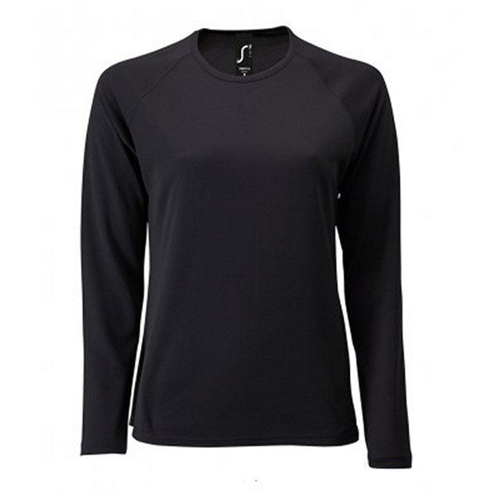 Performance Tshirt Sporty, Langärmlig Damen Schwarz XS von SOLS