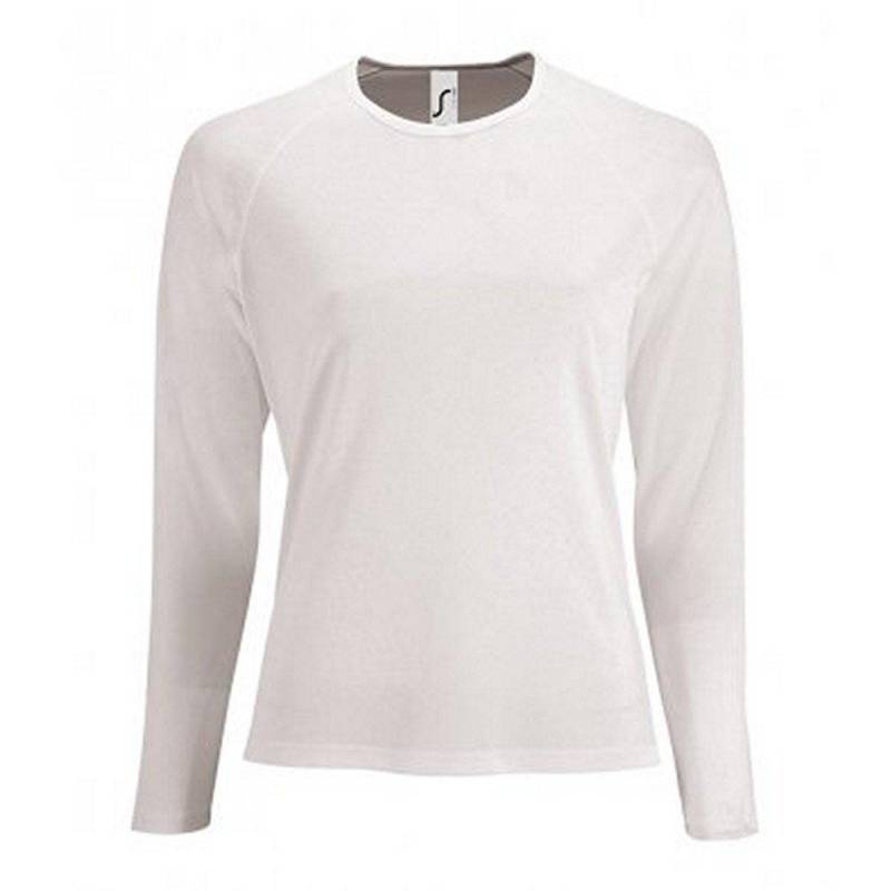 Performance Tshirt Sporty, Langärmlig Damen Weiss L von SOLS