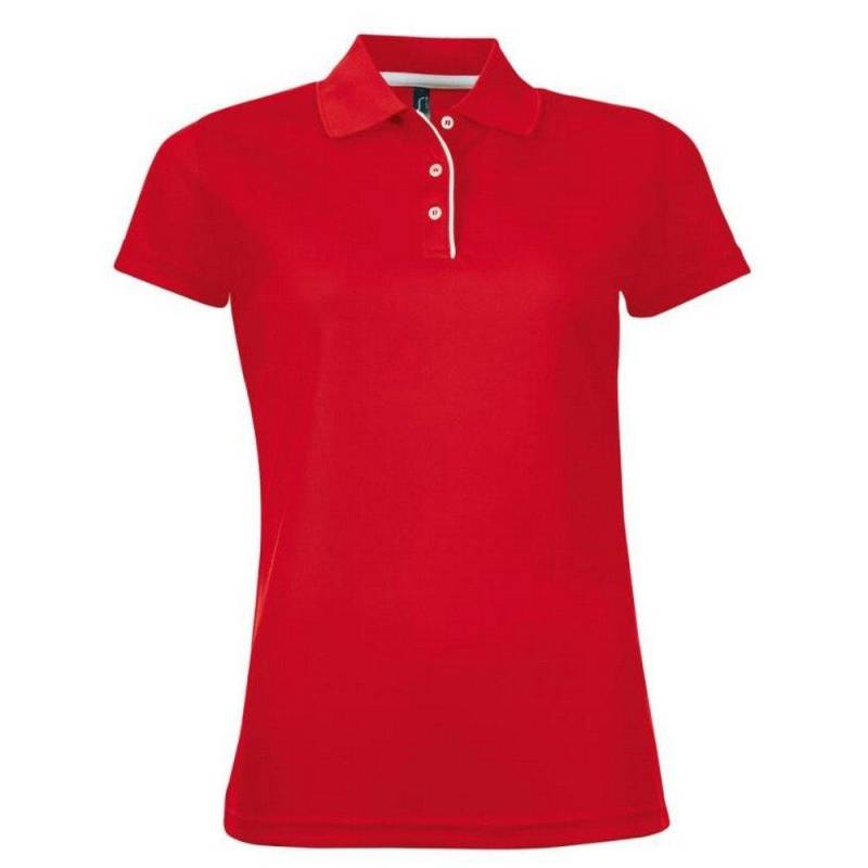 Performer Pique Poloshirt, Kurzarm Damen Rot Bunt M von SOLS