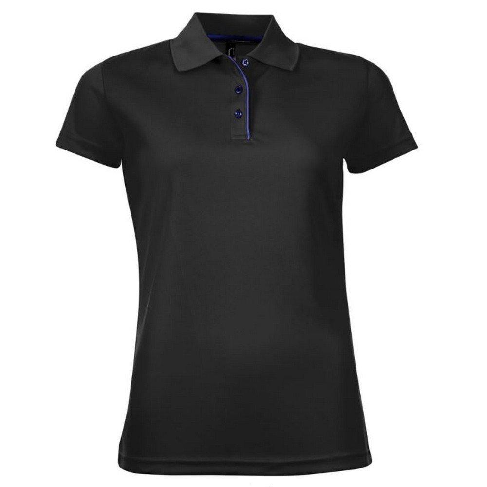 Performer Pique Poloshirt, Kurzarm Damen Schwarz M von SOLS