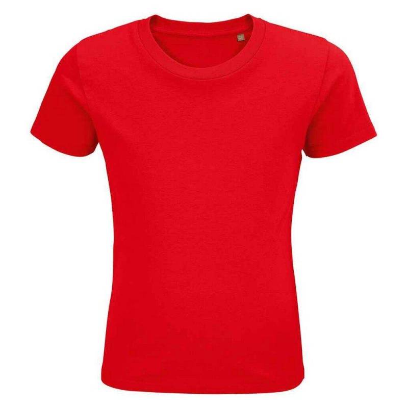 Pioneer Tshirt Jungen Rot Bunt 128 von SOLS