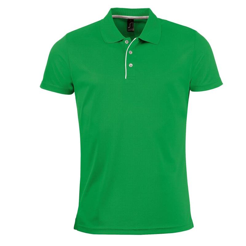 Pique Polo Shirt Performer, Kurzarm Herren Grün XL von SOLS