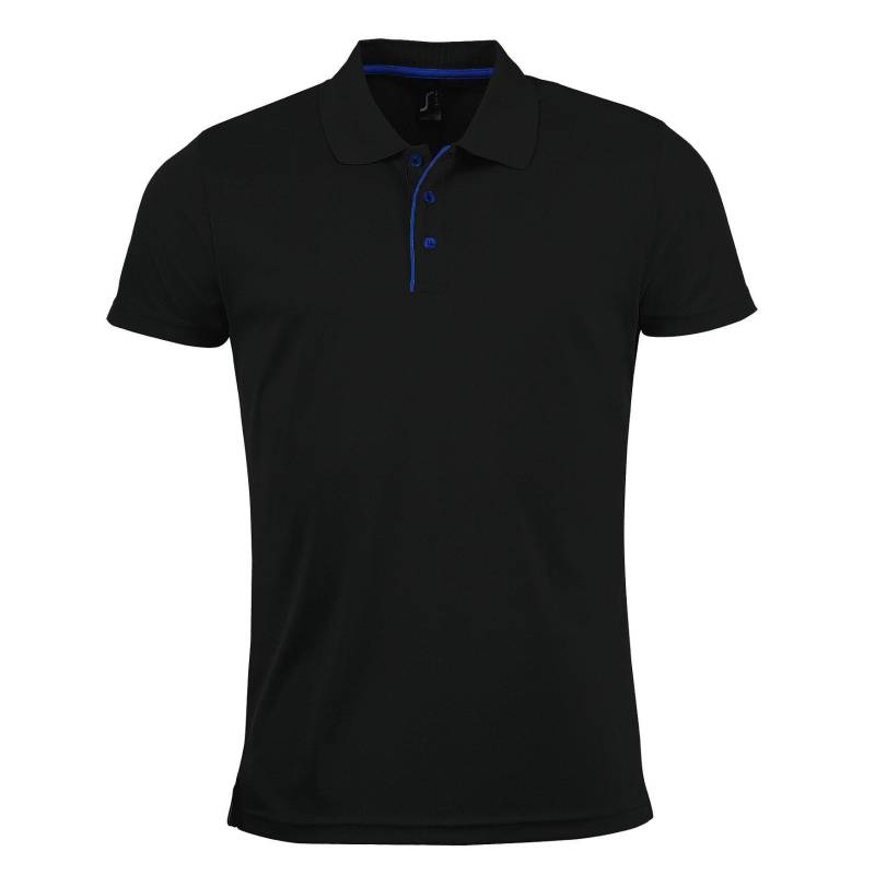 Pique Polo Shirt Performer, Kurzarm Herren Schwarz L von SOLS