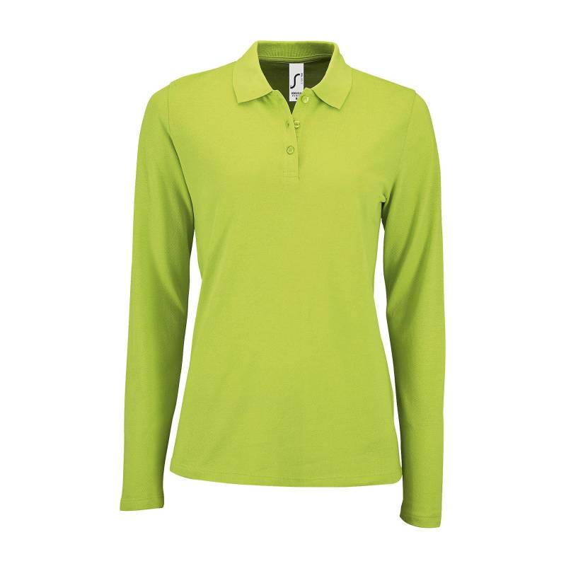 Piquepoloshirt, Langärmlig Damen Grün L von SOLS