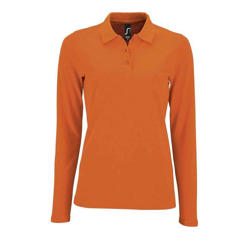 Piquepoloshirt, Langärmlig Damen Orange S von SOLS