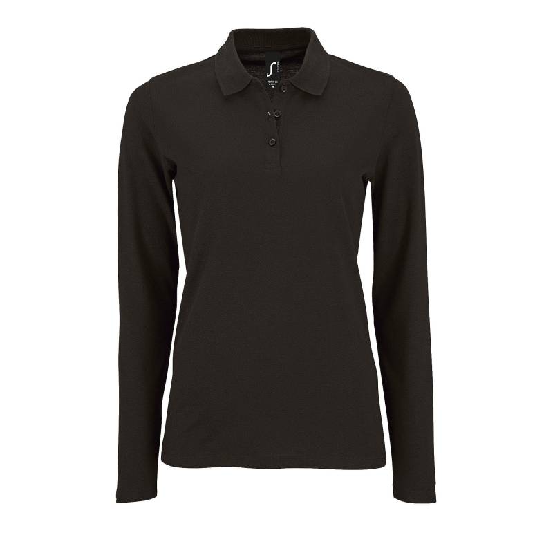 Piquepoloshirt, Langärmlig Damen Schwarz L von SOLS