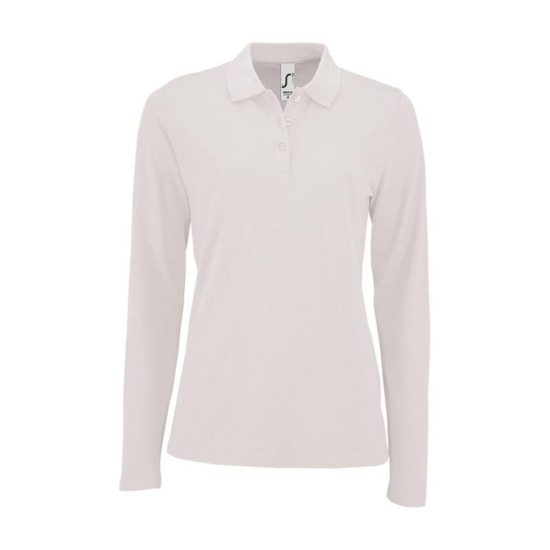 Piquepoloshirt, Langärmlig Damen Weiss L von SOLS