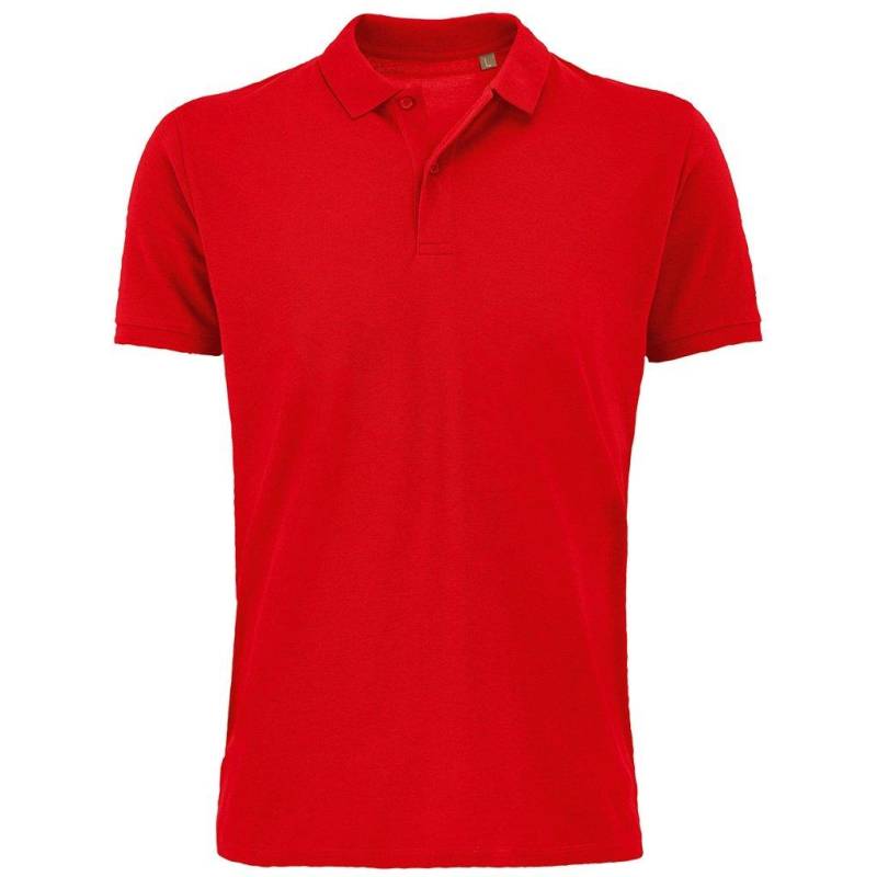 Planet Pique Poloshirt, Aus Biologischem Anbau Herren Rot Bunt XL von SOLS