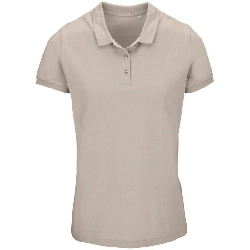 Planet Poloshirt Aus Biologischem Anbau Damen Beige 40 von SOLS