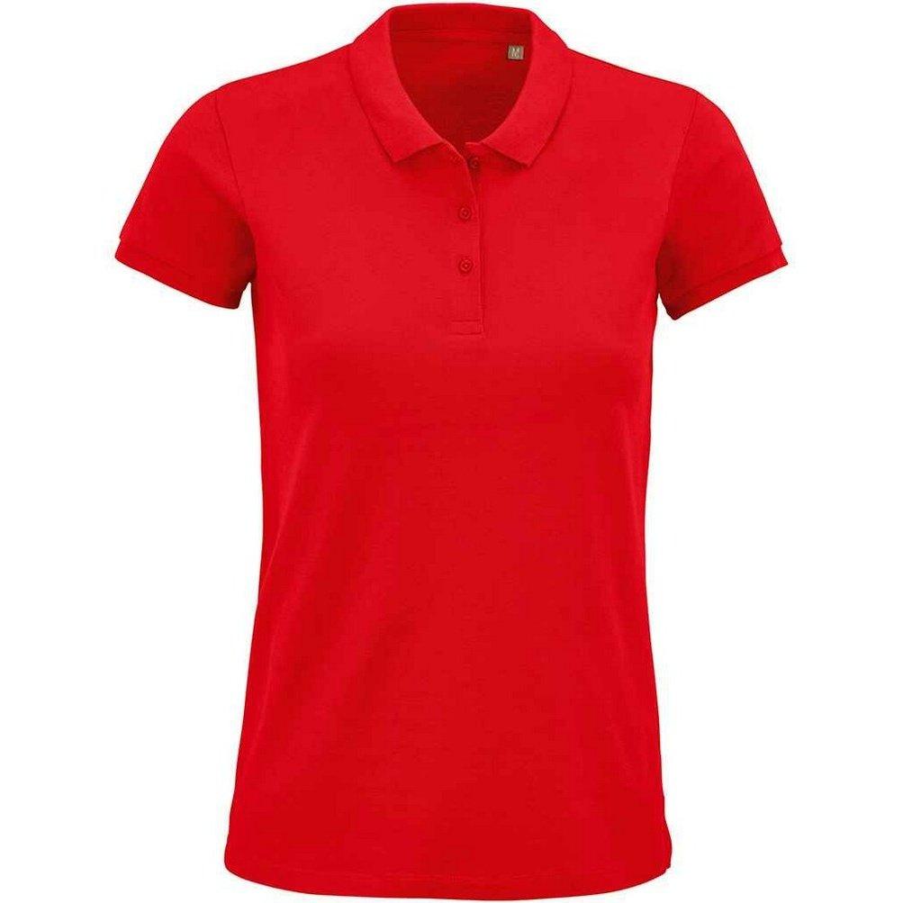 Planet Poloshirt Damen Rot Bunt XS von SOLS