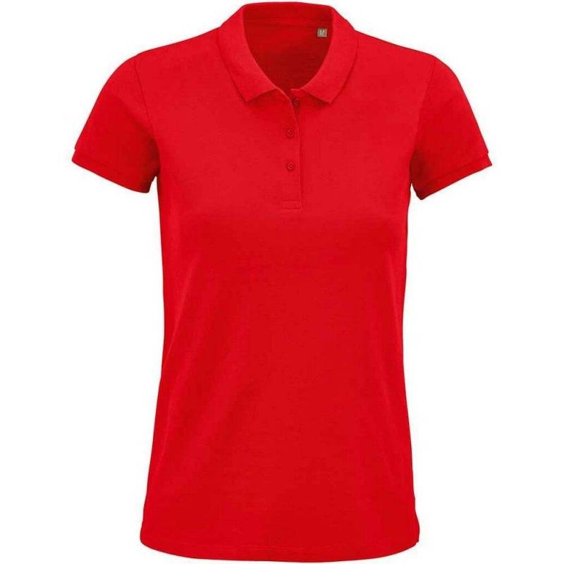 Planet Poloshirt Damen Rot Bunt XS von SOLS