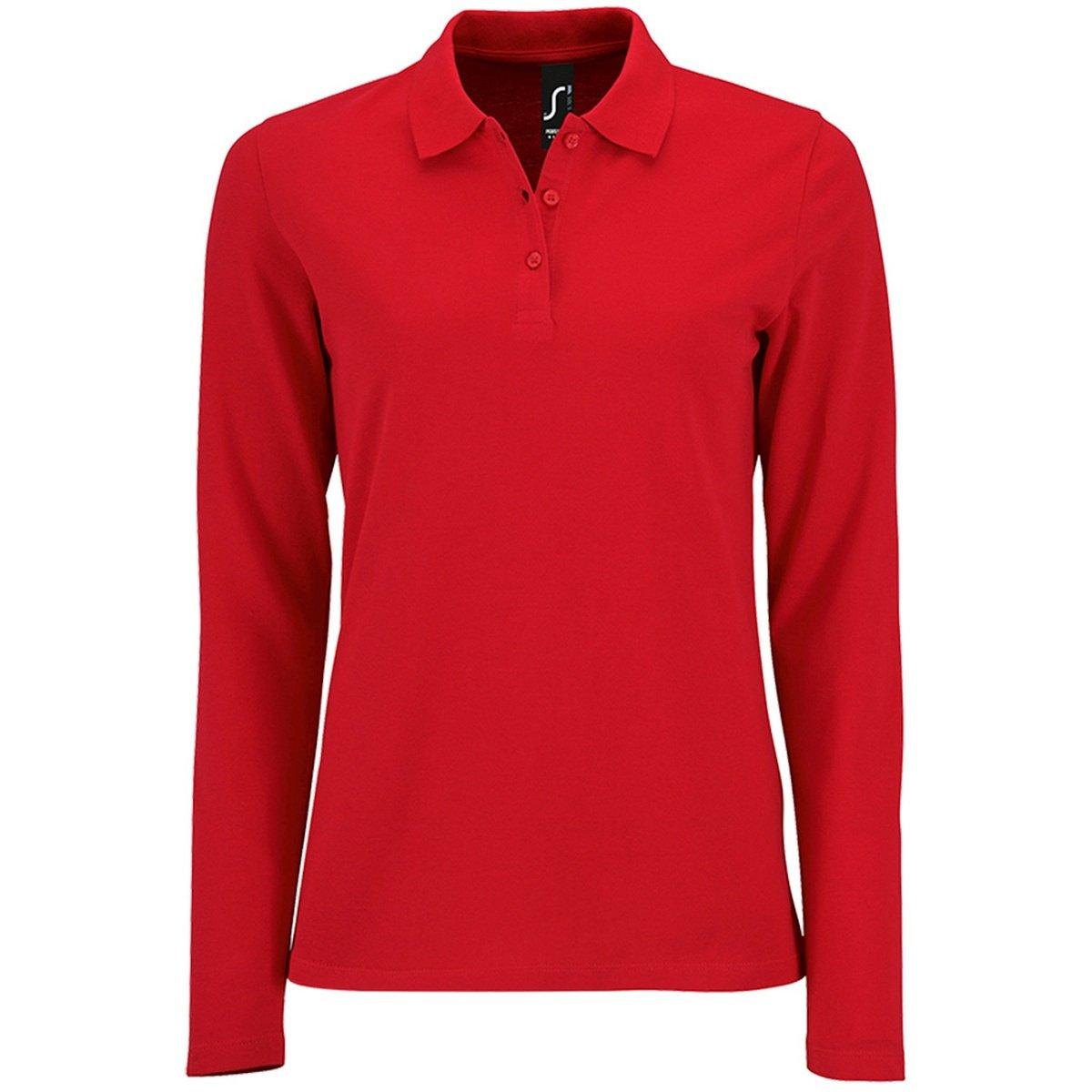 Poloshirt Langärmlig Damen Rot Bunt 3XL von SOLS