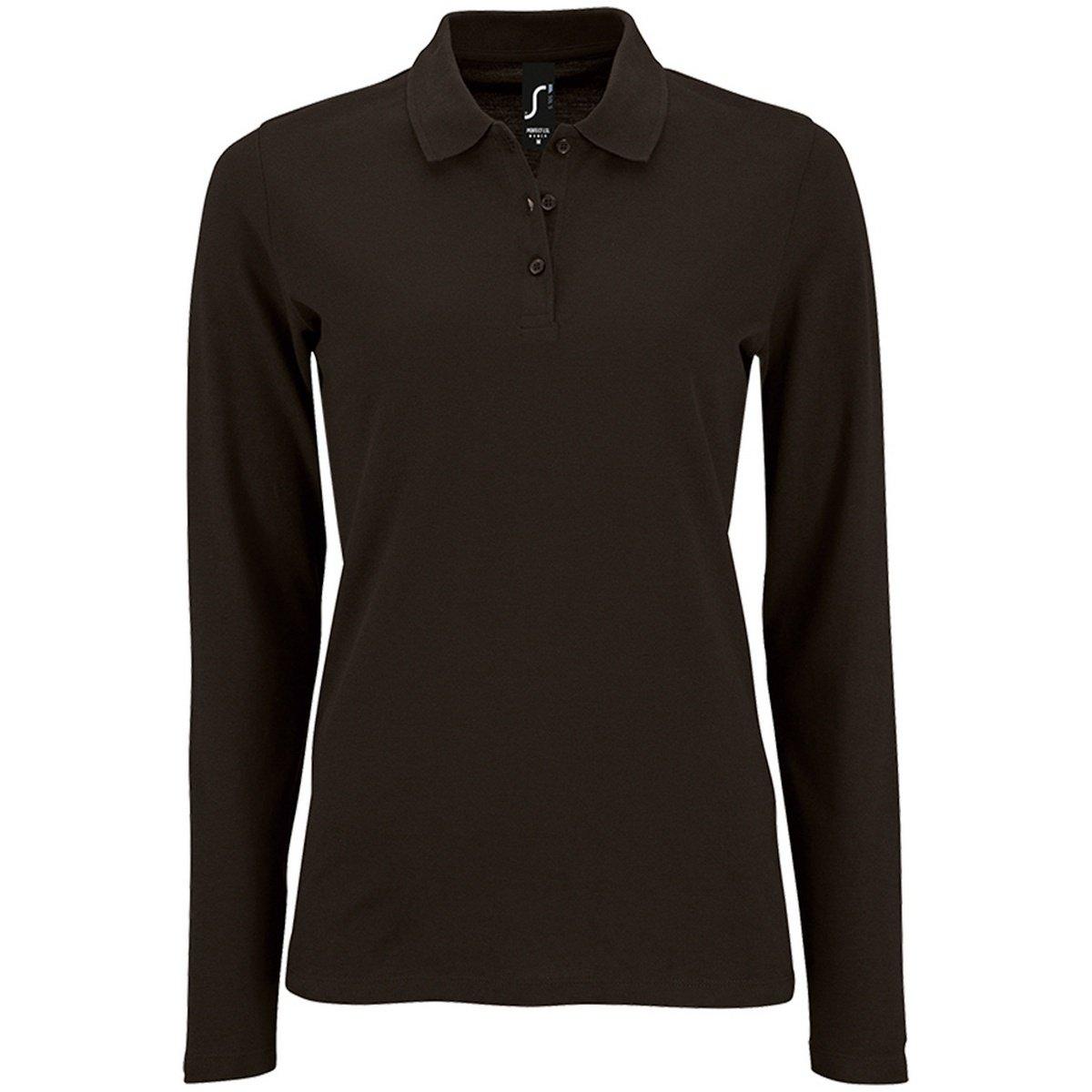 Poloshirt Langärmlig Damen Schwarz 3XL von SOLS