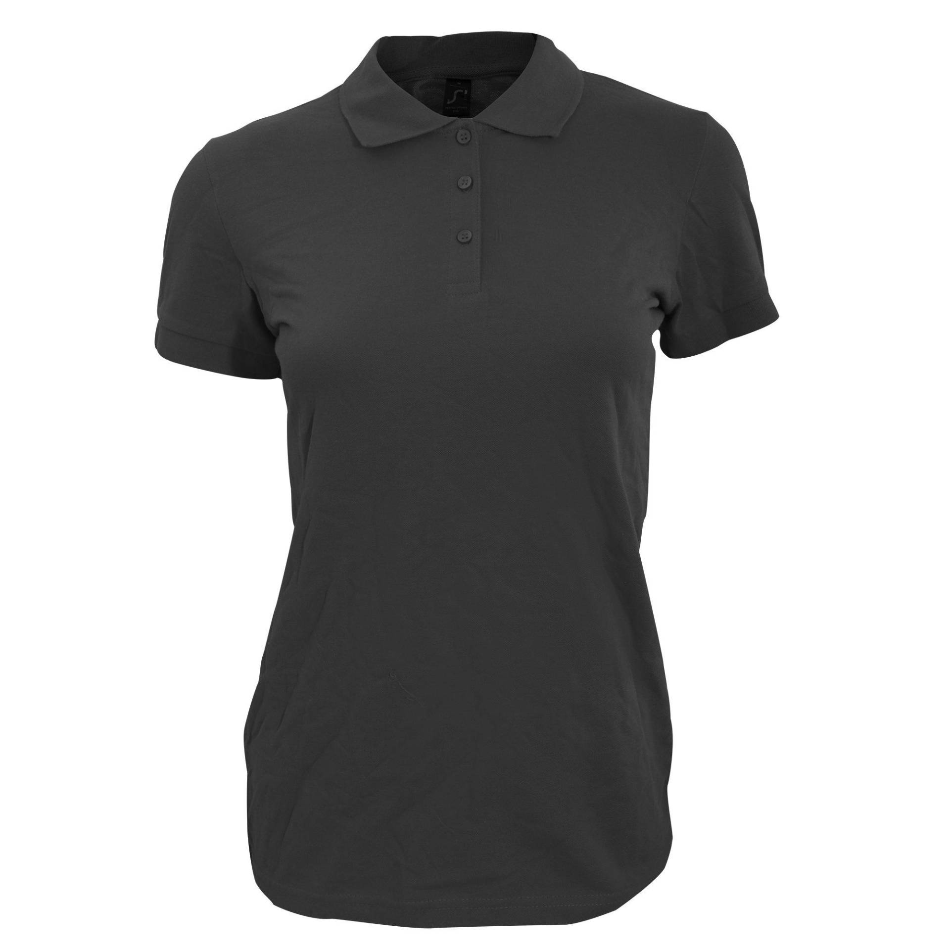 Poloshirt Perfect Kurzarm Damen Schwarz 3XL von SOLS