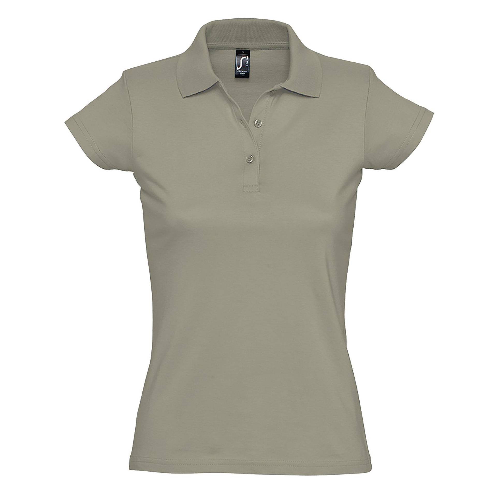Prescott Jersey Poloshirt, Kurzarm Damen Khaki M von SOLS