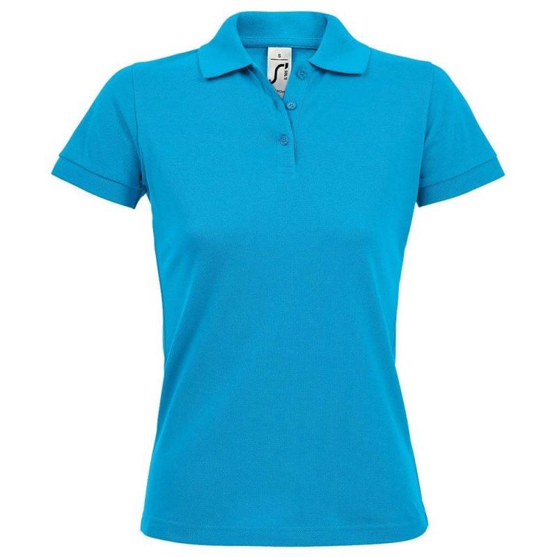 Prime Pique Poloshirt, Kurzarm Damen Aquamarine S von SOLS