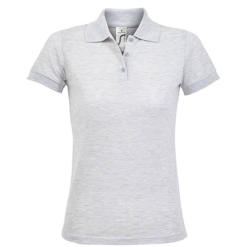 Prime Pique Poloshirt, Kurzarm Damen Grau XL von SOLS