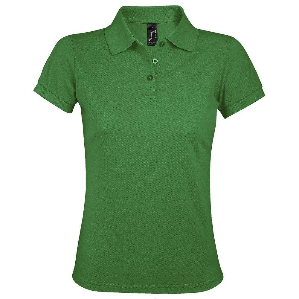 Prime Pique Poloshirt, Kurzarm Damen Grün S von SOLS