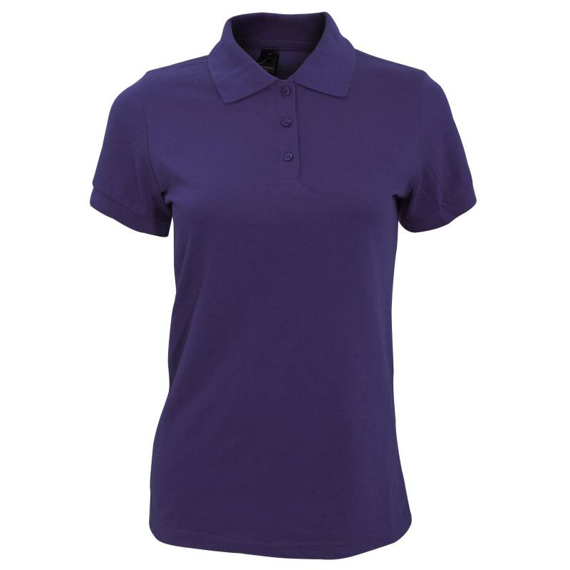 Prime Pique Poloshirt, Kurzarm Damen Lila L von SOLS