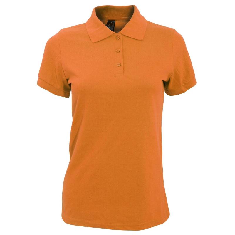 Prime Pique Poloshirt, Kurzarm Damen Orange M von SOLS