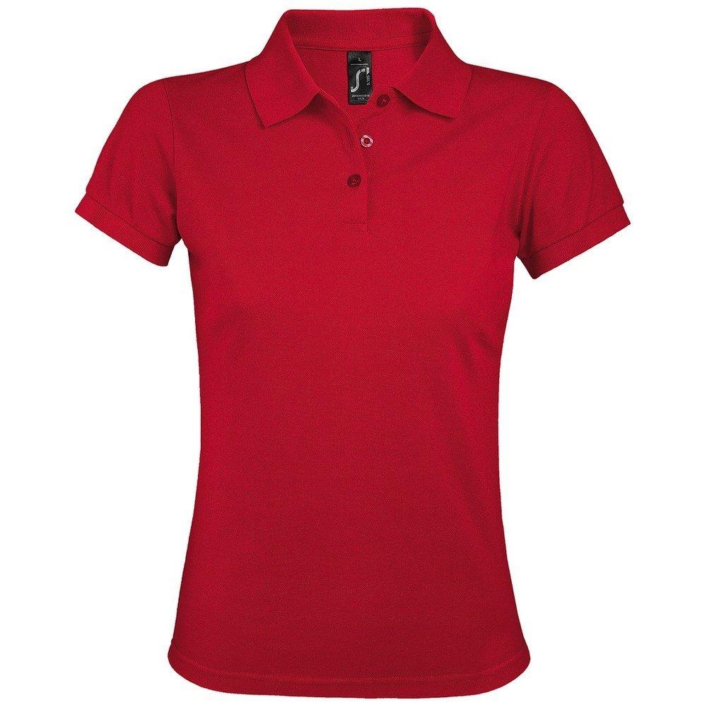 Prime Pique Poloshirt, Kurzarm Damen Rot Bunt XXL von SOLS