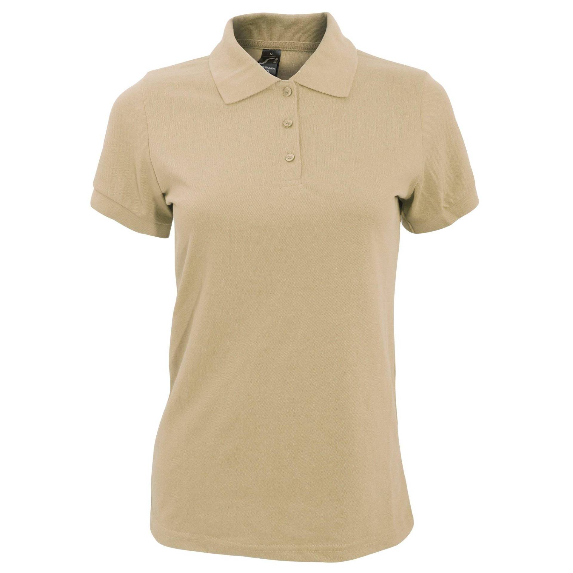 SOLS - Prime Pique PoloShirt, Kurzarm, für Damen, Sand, Größe 3XL von SOLS