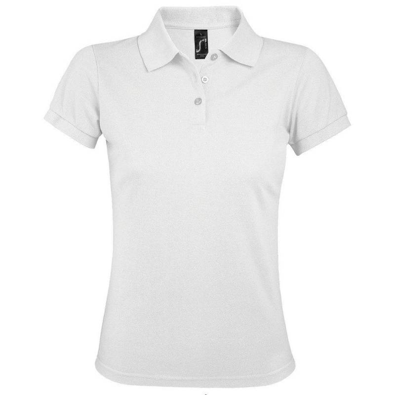 Prime Pique Poloshirt, Kurzarm Damen Weiss XXL von SOLS