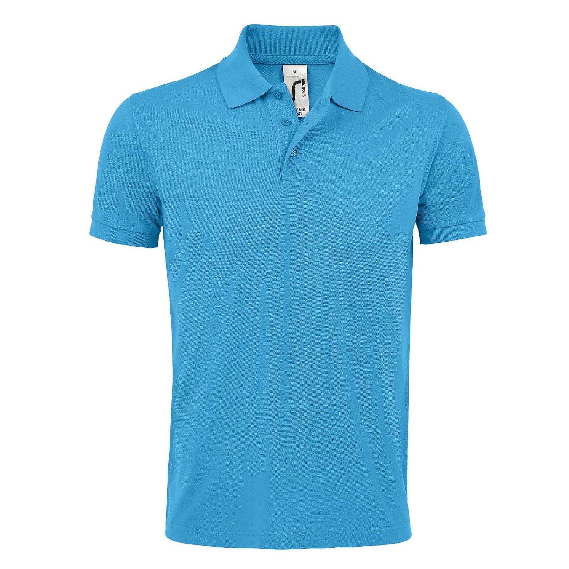 Prime Pique Poloshirt, Kurzarm Herren Aquamarine 3XL von SOLS