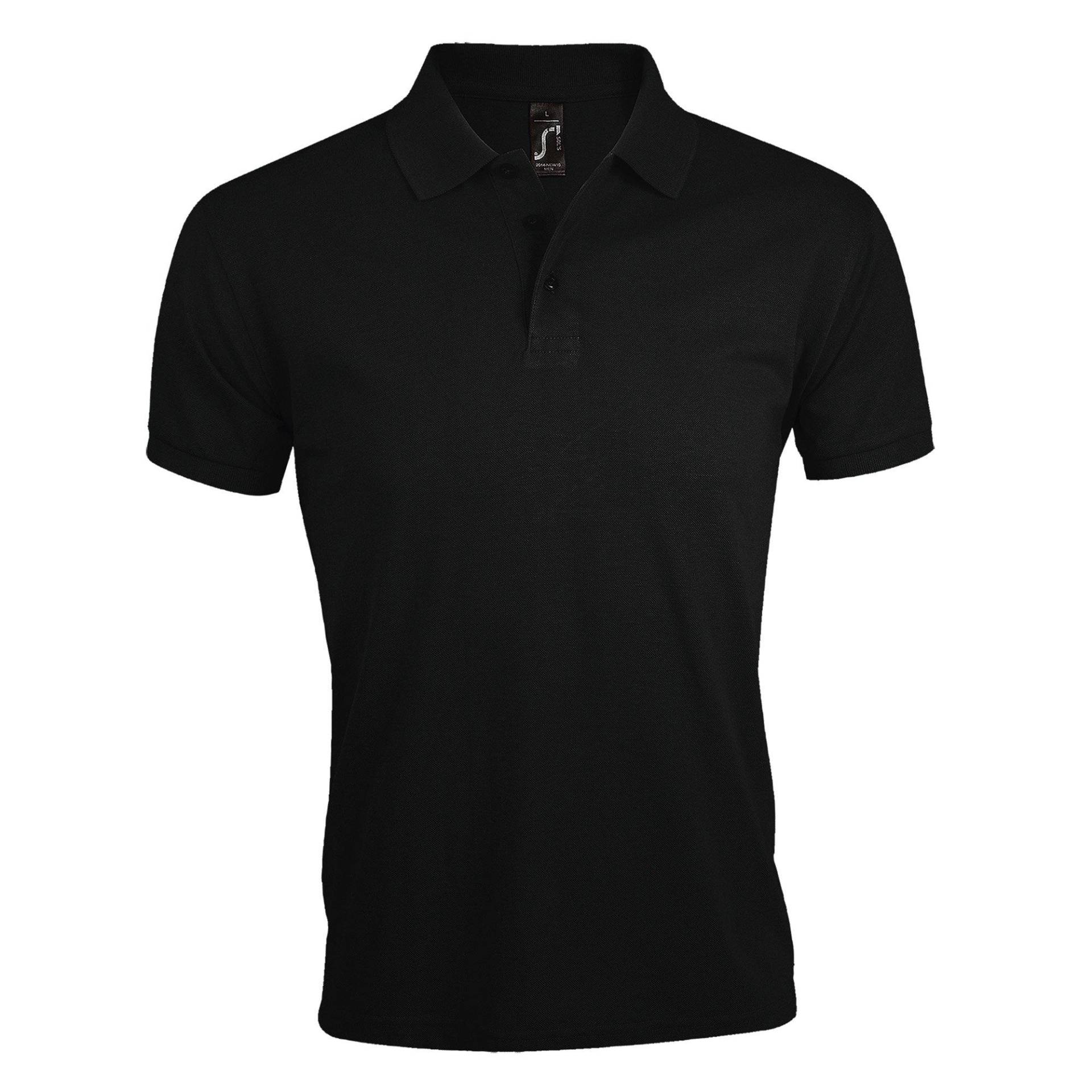 Prime Pique Poloshirt, Kurzarm Herren Schwarz 3XL von SOLS