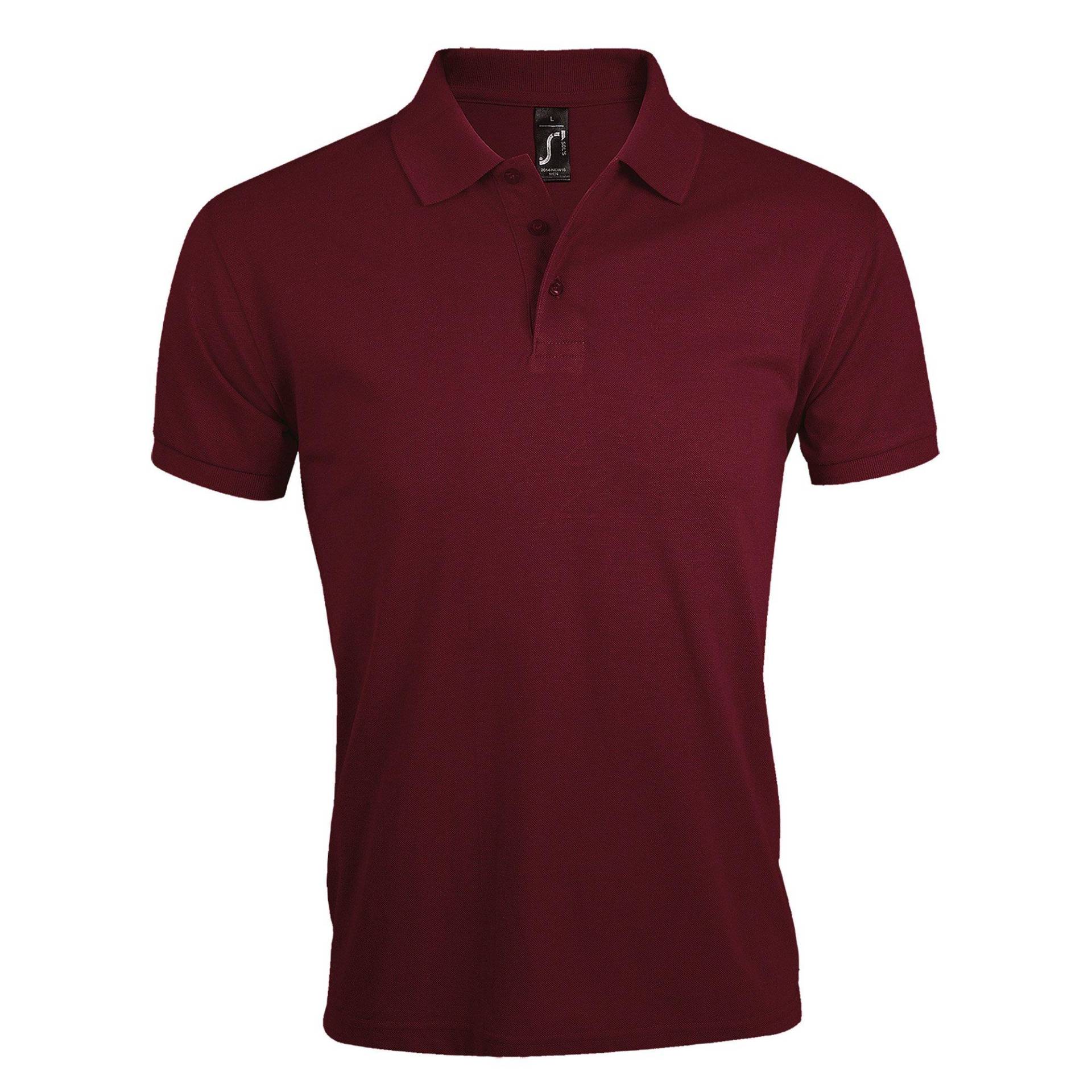 Prime Pique Poloshirt, Kurzarm Herren Weinrot L von SOLS