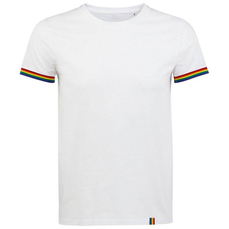 Regenbogen Tshirt Herren Weiss 3XL von SOLS