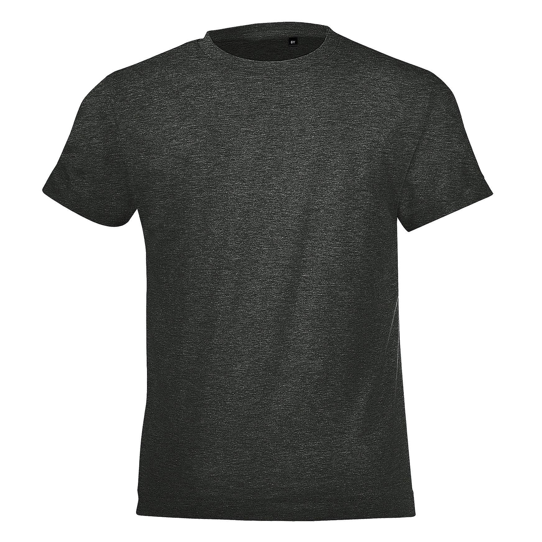 Regent Kurzarm Tshirt Jungen Charcoal Black 116 von SOLS