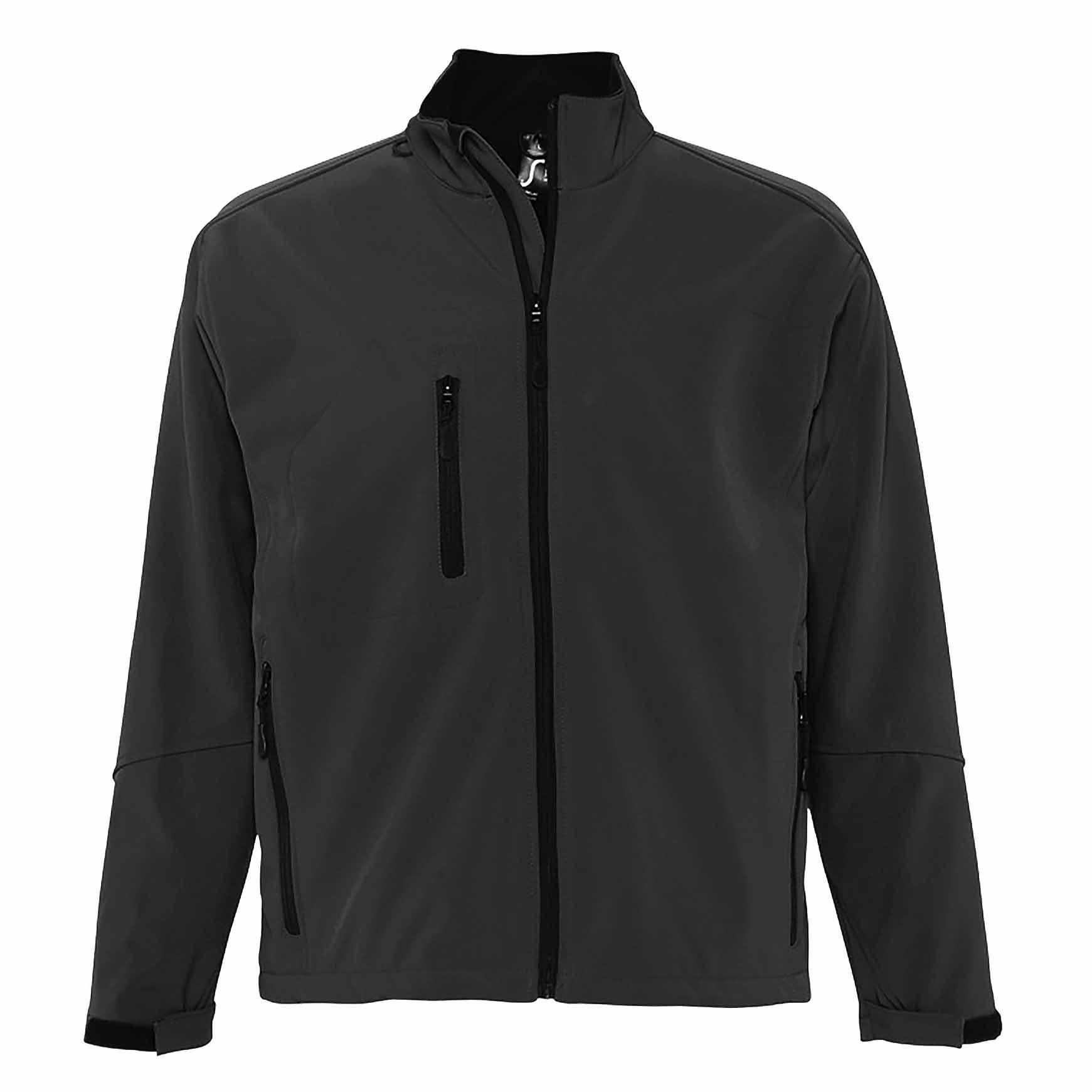 SOLS - Relax SoftshellJacke, atmungsaktiv, winddicht, wasserdicht, für Herren, Charcoal Black, Größe 4XL von SOLS