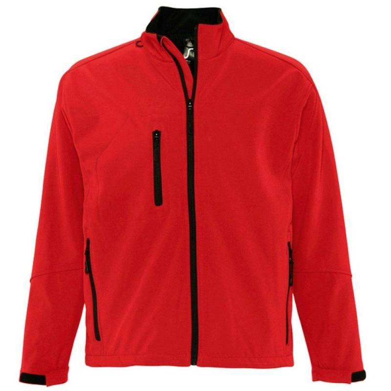 Relax Softshelljacke, Atmungsaktiv, Winddicht, Wasserdicht Herren Rot Bunt 3XL von SOLS