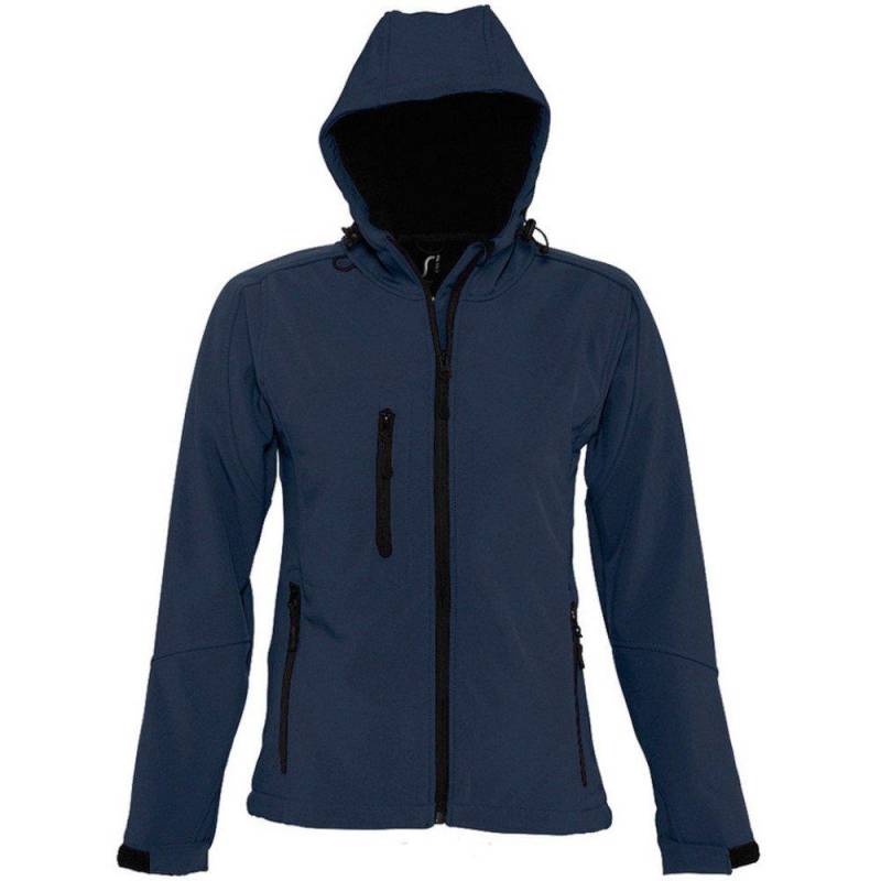 Replay Softshelljacke Mit Kapuze, Atmungsaktiv, Winddicht, Wasserabweisend Damen Marine S von SOLS