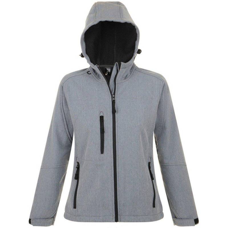 Replay Softshelljacke Mit Kapuze, Atmungsaktiv, Winddicht, Wasserabweisend Damen Taubengrau L von SOLS