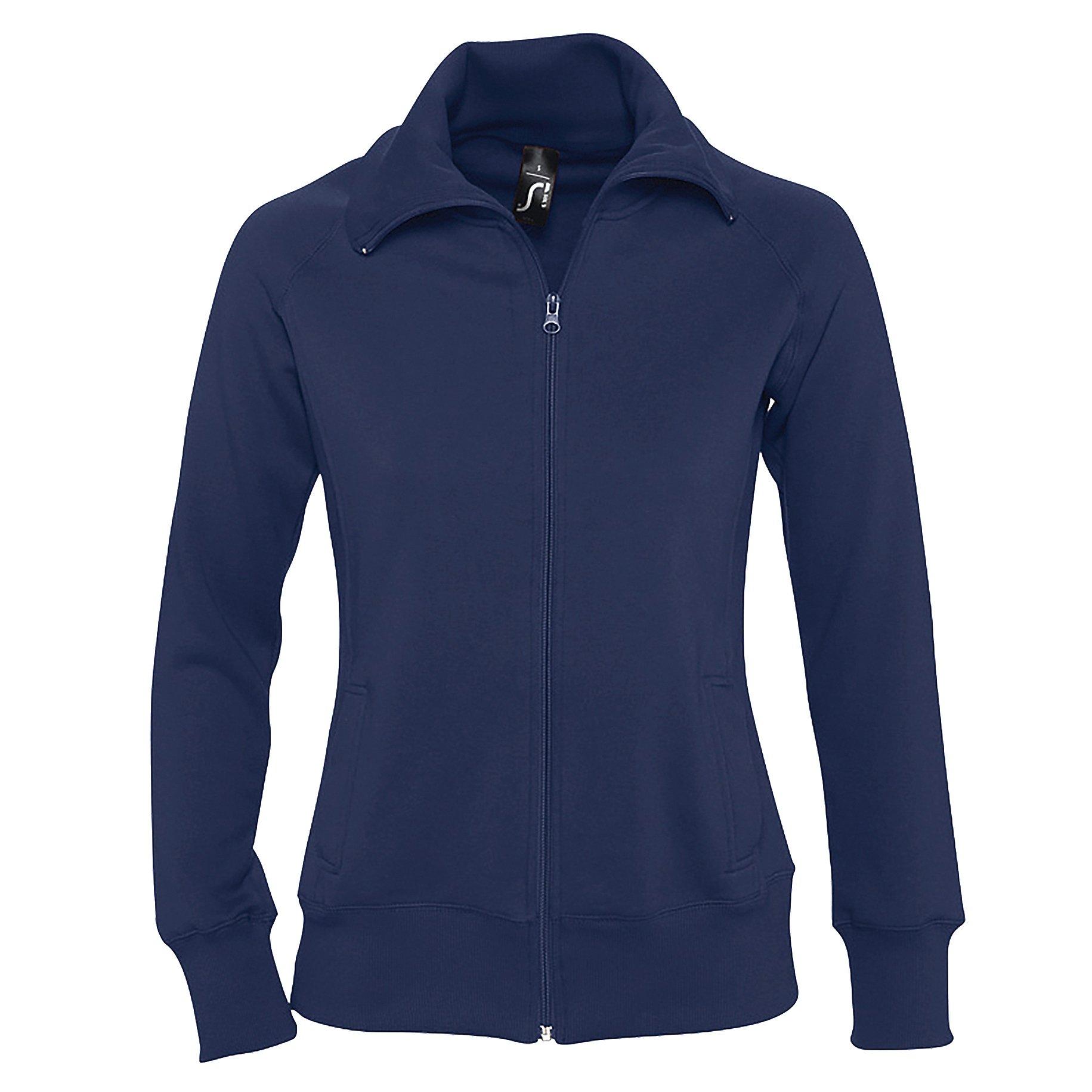 Soda Active Sweatjacke Mit Durchgehendem Reißverschluss Damen Marine L von SOLS