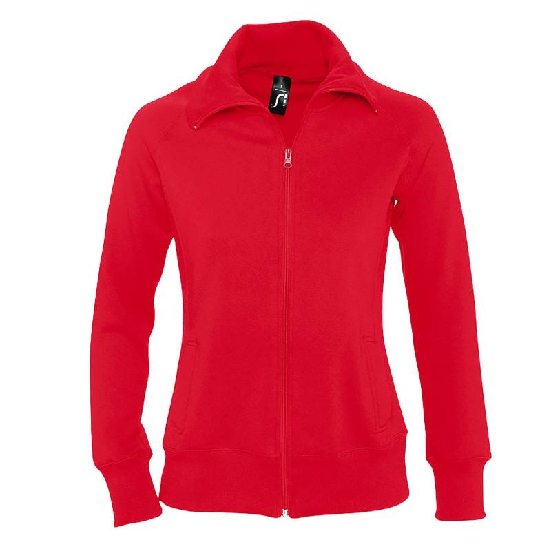 Soda Active Sweatjacke Mit Durchgehendem Reißverschluss Damen Rot Bunt L von SOLS