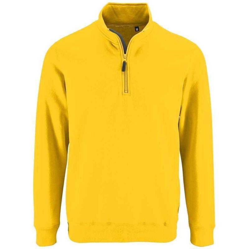 Stan Kontrast Zip Sweatshirt Herren Gold 3XL von SOLS