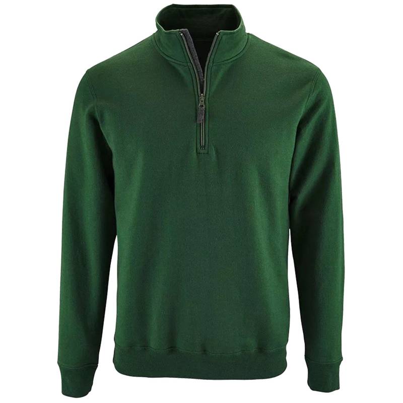 Stan Kontrast Zip Sweatshirt Herren Grün 3XL von SOLS