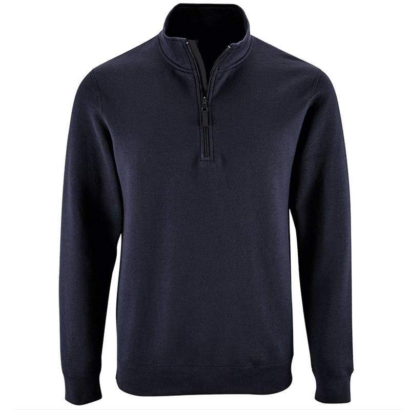 Stan Kontrast Zip Sweatshirt Herren Marine 3XL von SOLS