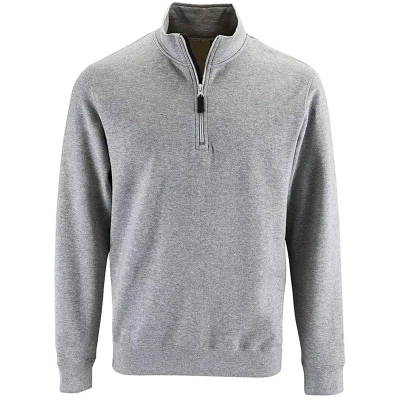 Stan Kontrast Zip Sweatshirt Herren Taubengrau L von SOLS